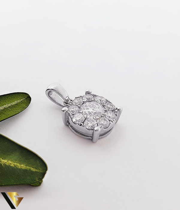 Pandantiv Aur Alb 18K, Diamante 0.69 ct [2]