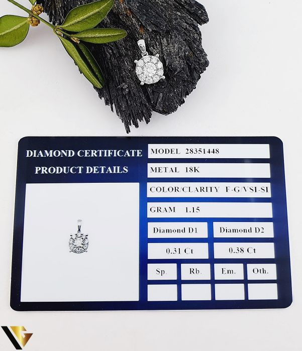 Pandantiv Aur Alb 18K, Diamante 0.69 ct [4]