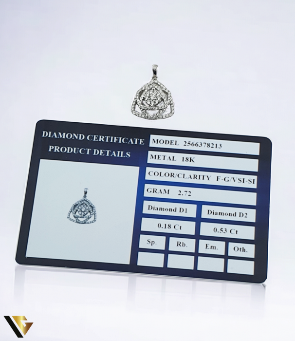 Pandantiv Aur Alb 18k, Diamante 0.71 ct in total [4]