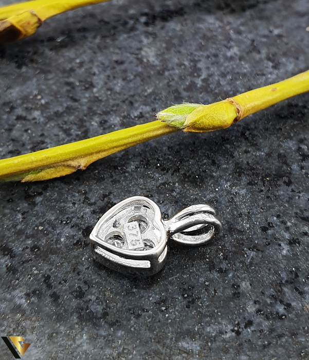 Pandantiv Aur Alb 9K, Diamante 0.20 ct in total [2]
