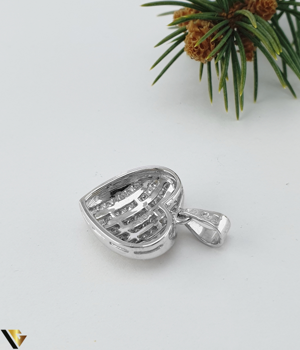 Pandantiv Aur Alb 9k, Diamante aprox. 1ct [3]
