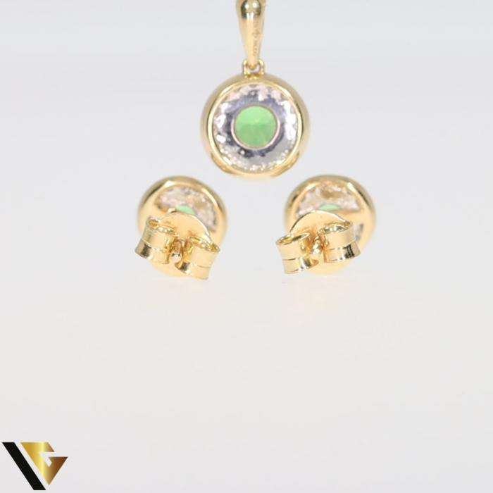 Set Aur 14k, Diamante 0.23 ct, Tsavorite [4]