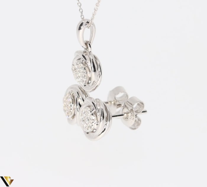Set Aur Alb 14k, Cercei si Pandantiv, Diamante 0.36 ct [3]