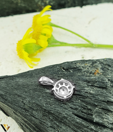 Lant cu pandantiv Aur alb 18K, Diamante 0.36 ct  1.88g [2]
