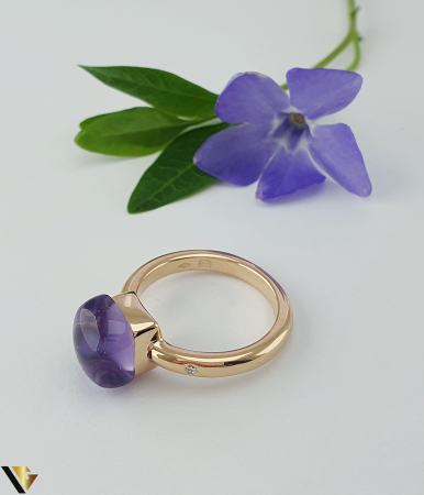 Inel Bigli Mini Sweety din Aur 18K, Ametist, Lapis Lazuli si Diamant 0.02 ct [1]