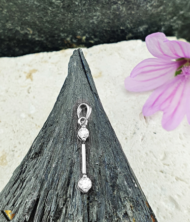 Pandantive cu diamante - Pandantiv Aur Alb 18K, Diamante 0.14 ct in total