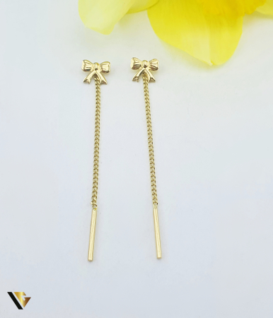 Bijuterii din aur - Cercei cu lant, Aur 14k