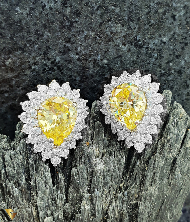 Cercei Argint 925, Citrin si Zirconiu [0]