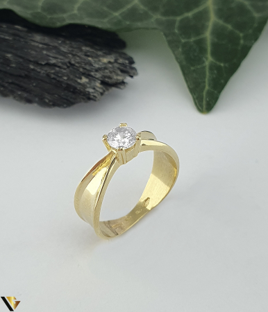 Bijuterii din aur - Inel Logodna Aur 14k, Zirconiu