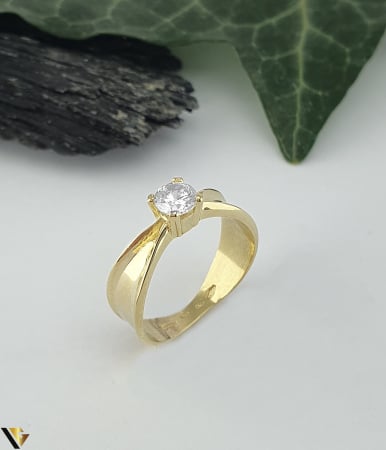 Inele din aur - Inel Logodna Aur 14k, Zirconiu