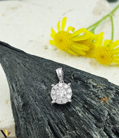 Lant cu pandantiv Aur alb 18K, Diamante 0.36 ct  1.88g [1]