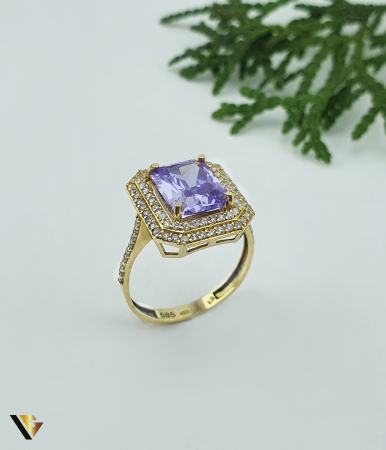 Inele - Inel Aur 14k, Zirconiu