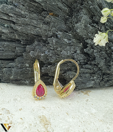Cercei din aur - Cercei Aur 14K , Spinel, Zirconiu
