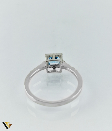 Inel Aur 14k, Topaz de 0.42 ct si Diamante de 0.14 ct in total, 2.30 grame [6]