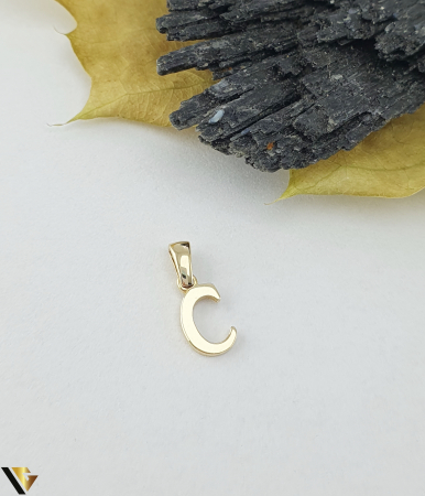 Pandantive din aur - Pandantiv Aur 14k, Initiala C