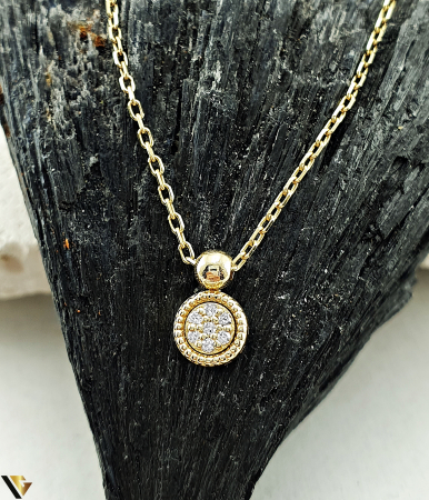 Lant cu Pandantiv Aur 14k, Diamante 0.02 ct in total [1]