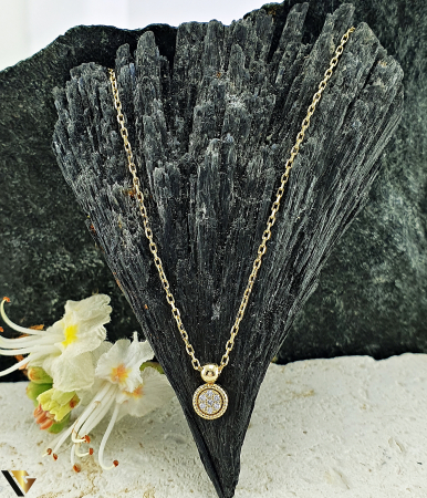 Lant cu Pandantiv Aur 14k, Diamante 0.02 ct in total [0]