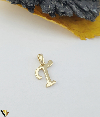 Pandantive din aur - Pandantiv Aur 14k, Initiala T
