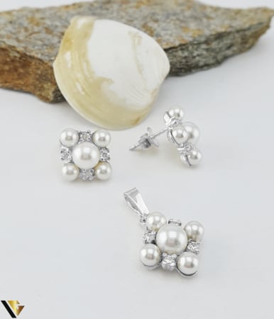 Bijuterii din argint - Set Argint 925, Cercei si Pandantiv