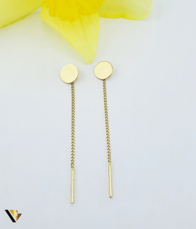 Bijuterii din aur - Cercei cu lant, Aur 14k