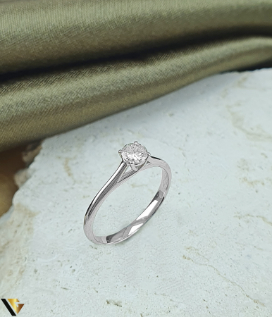 Inele cu diamante - Inel Logodna Aur Alb 18k, Diamant 0.28 ct