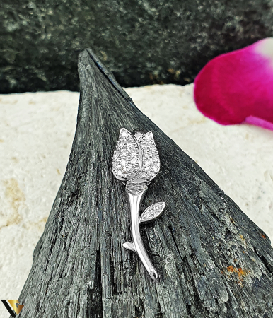 Pandantive cu diamante - Pandantiv Aur Alb 18K, Diamante 0.17 ct