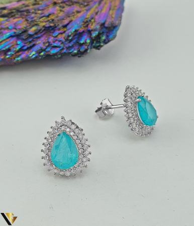 Cercei din argint - Cercei Argint 925, Paraiba, Zirconiu