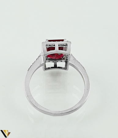Inel Aur 14k, Rubin si Diamante de 0.18 ct in total, 3.45 grame [3]