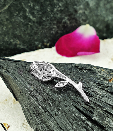 Pandantiv Aur Alb 18K, Diamante 0.17 ct [1]