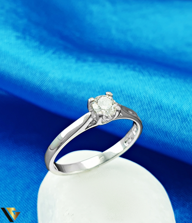 Inele cu diamante - Inel Aur Alb 9k, Diamant de 0.25 ct