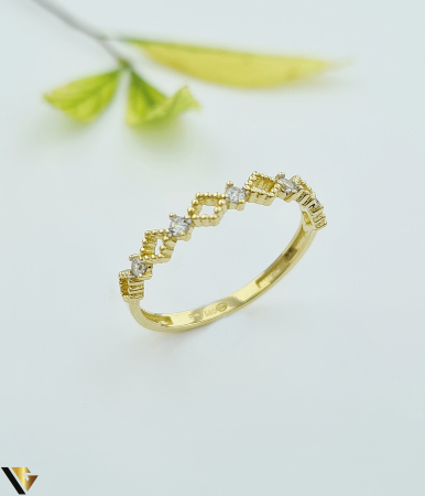 Inele - Inel aur 14k, zirconiu