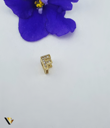 Bijuterii din aur - Charm / Talisman Aur 14k, Initiala F