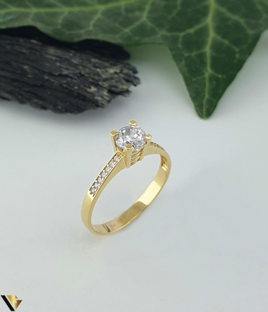 Bijuterii din aur - Inel Logodna Aur 14k, Zirconiu