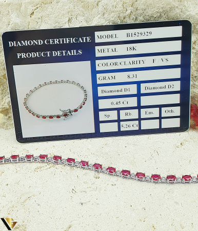Bratara Aur Alb 18K, Diamante 0.45 ct, Rubine 5.26 ct [3]