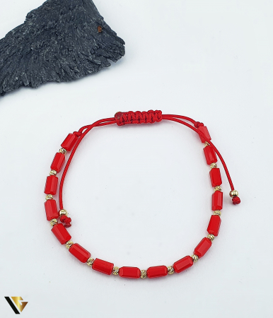 Bratari din aur - Bratara Snur textil, Aur 14k