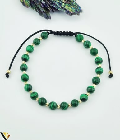 Bratari din aur - Bratara snur textil, Aur 14k Diametru bile aur: 2.53 mm Marime: reglabila Sistem inchidere : nod glisant Locatie: HARLAU Tel: 0723353111