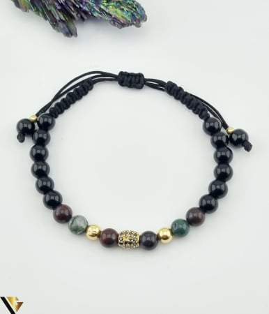 Bratari din aur - Bratara snur textil, Aur 14k Diametru bile aur: 5.05 mm Marime: reglabila Sistem inchidere : nod glisant Locatie: HARLAU Tel: 0723353111