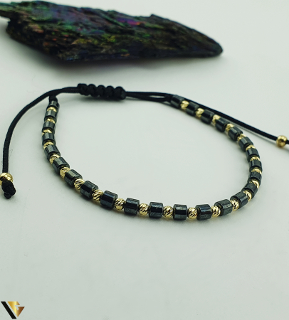 Bratari din aur - Bratara snur textil, Aur 14k