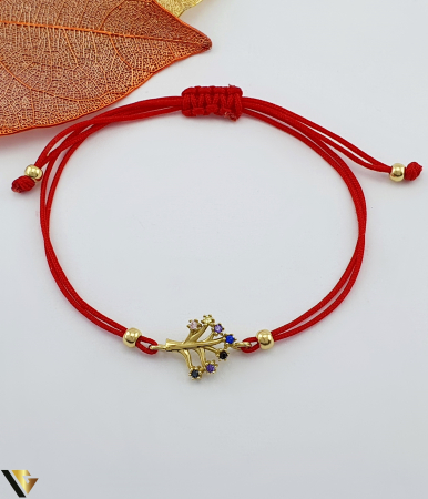 Bratari din aur - Bratara snur textil, Aur 14k Cristale de zirconiu Marime reglabila Sistem inchidere : nod glisant Locatie: Bacau Calea Marasesti Tel:0756943079
