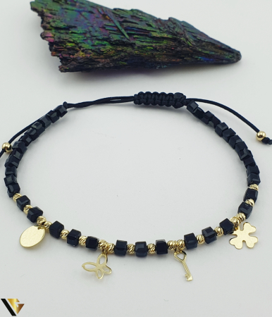 Bratari din aur - Bratara Snur textil, Aur 14k