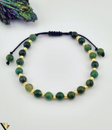 Bratari din aur - Bratara snur textil, Aur 14k Diametru bile aur: 3 mm Marime: reglabila Sistem inchidere : nod glisant Locatie: HARLAU Tel: 0723353111