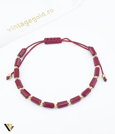 Bijuterii din aur - Bratara Snur textil, Aur 14k