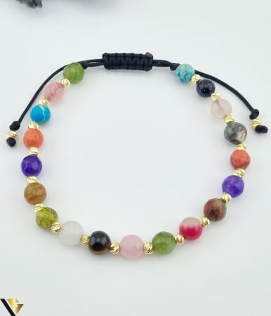 Bratari din aur - Bratara snur textil, Aur 14k Diametru bile aur: 3.05 mm Marime: reglabila Sistem inchidere : nod glisant Locatie: HARLAU Tel: 0723353111