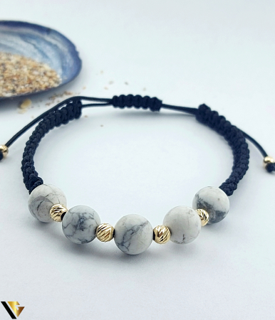 Bratari din aur - Bratara Snur textil, Aur 14k