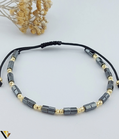 Bratari din aur - Bratara Snur textil, Aur 14k