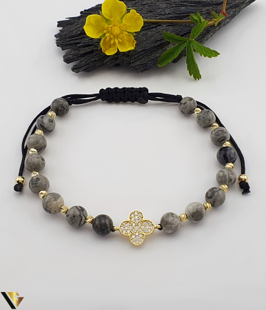 Bratari din aur - Bratara Snur textil, Aur 14k