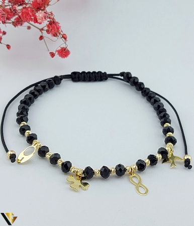 Bratari din aur - Bratara Snur textil, Aur 14k