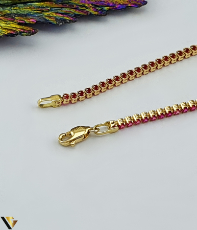 Bratara Tennis aur 14k, Cristale de zirconiu Greutate: 2.73 g Lungime: 19 cm Latime: 2 mm Marcaj / Titlu: "585" Locatie: Bacau Calea Marasesti Tel:0756943079 [1]