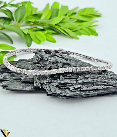 Bratari cu diamante - Bratara Tennis Aur Alb 14k, Diamante 2.93 ct in total