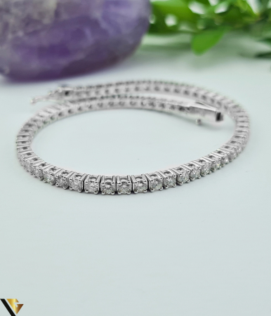 Bratari cu diamante - Bratara Tennis Aur Alb 14K, Diamante 3.27 ct